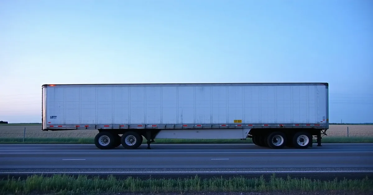 Empty freight trailer on highway representing deadhead miles problem in logistics