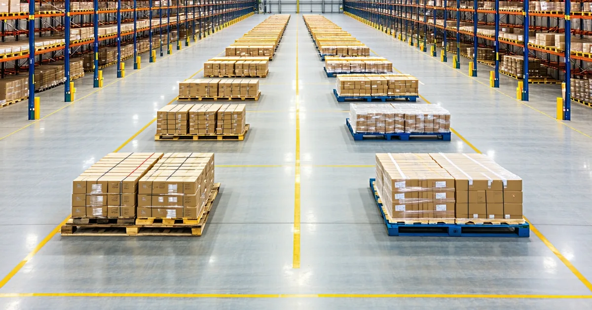 LTL freight consolidation — mixed pallets in a cross-dock facility