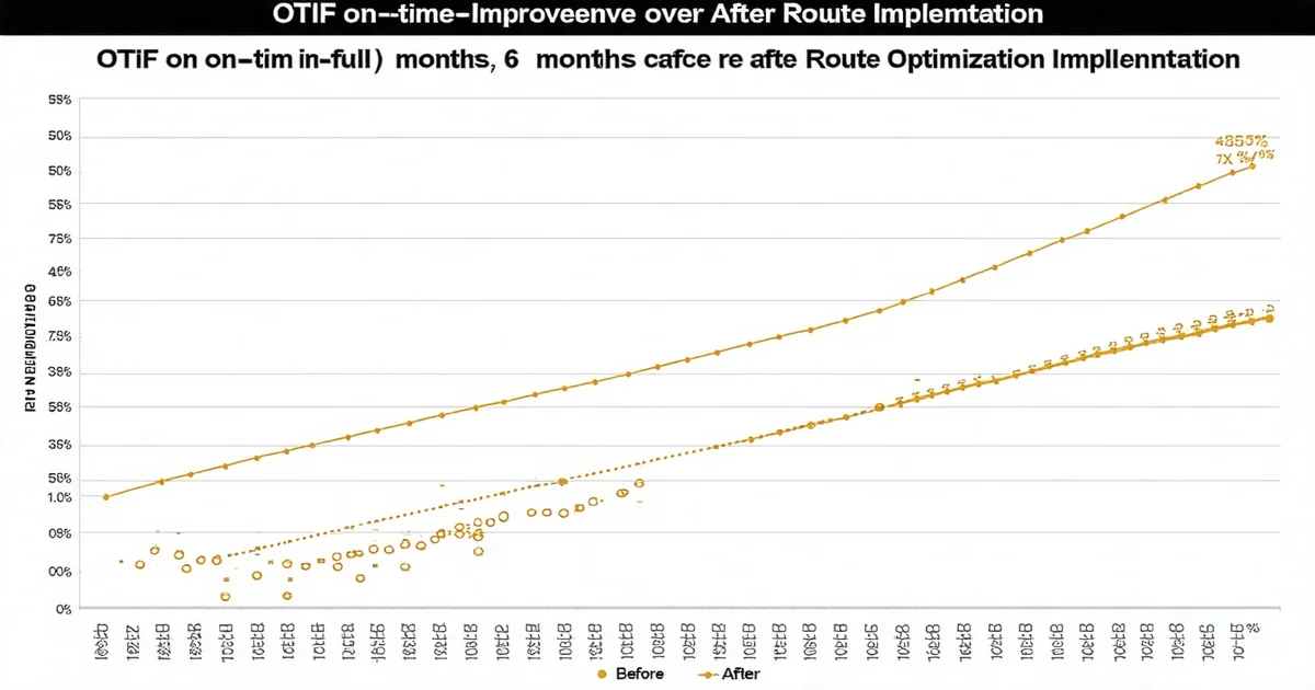 OTIF on-time in-full KPI improvement trend chart for freight operations
